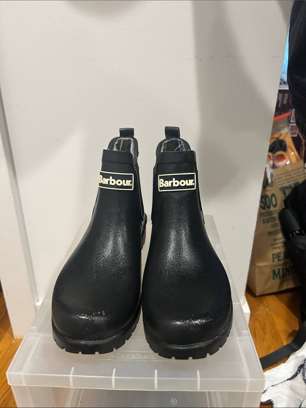 Barbour women's Black Chelsea Rain Boots
